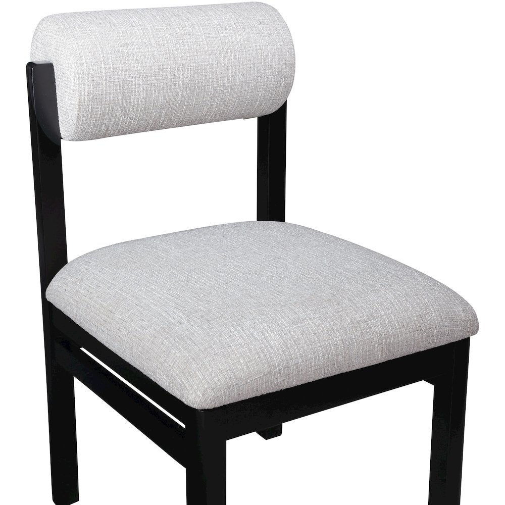 Roundhill Grey Linen Textured Fabric Upholstered Dining Chair, Set of 2