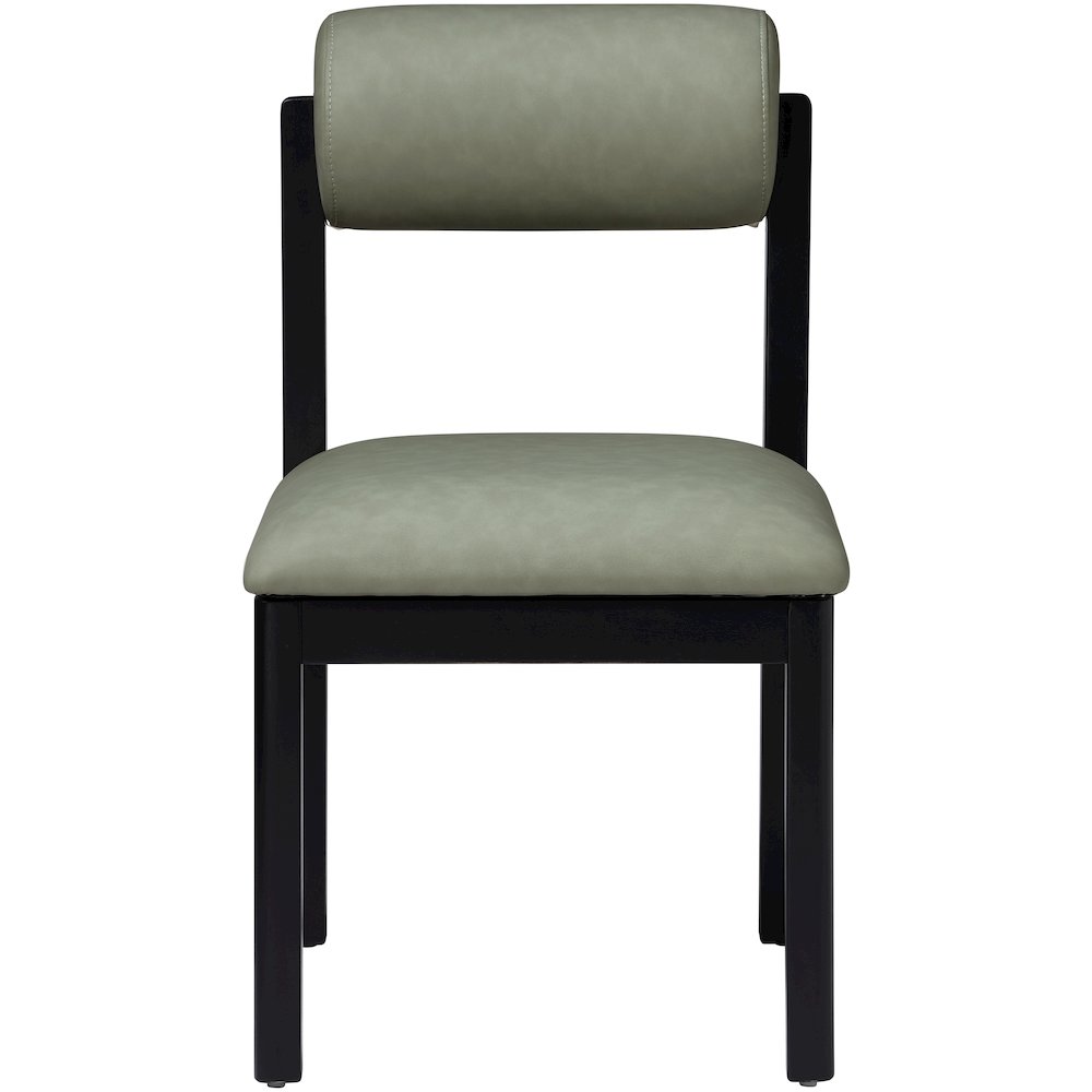 Roundhill Green Vegan Leather Upholstered Dining Chair, Set of 2