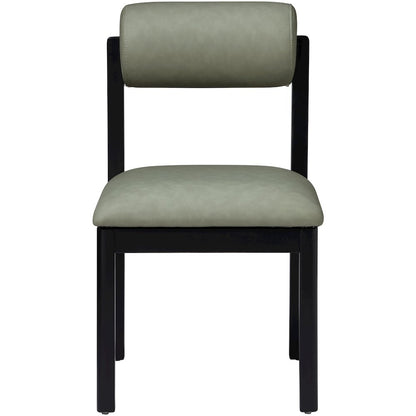 Roundhill Green Vegan Leather Upholstered Dining Chair, Set of 2