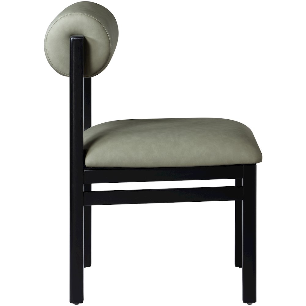 Roundhill Green Vegan Leather Upholstered Dining Chair, Set of 2