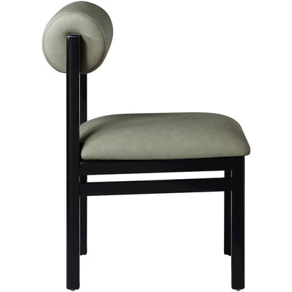 Roundhill Green Vegan Leather Upholstered Dining Chair, Set of 2
