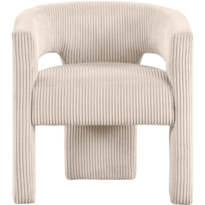 Riz Beige Corduroy Fabric Accent/Dining Chair