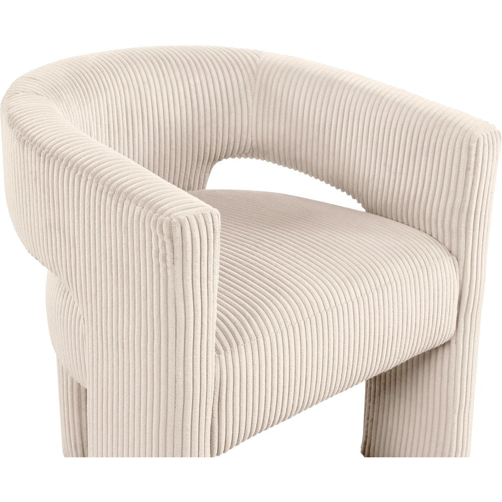 Riz Beige Corduroy Fabric Accent/Dining Chair