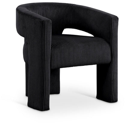 Riz Black Corduroy Fabric Accent/Dining Chair