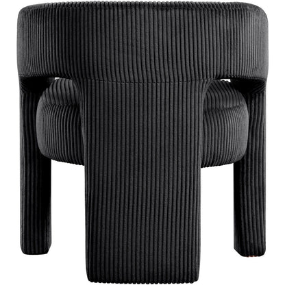 Riz Black Corduroy Fabric Accent/Dining Chair