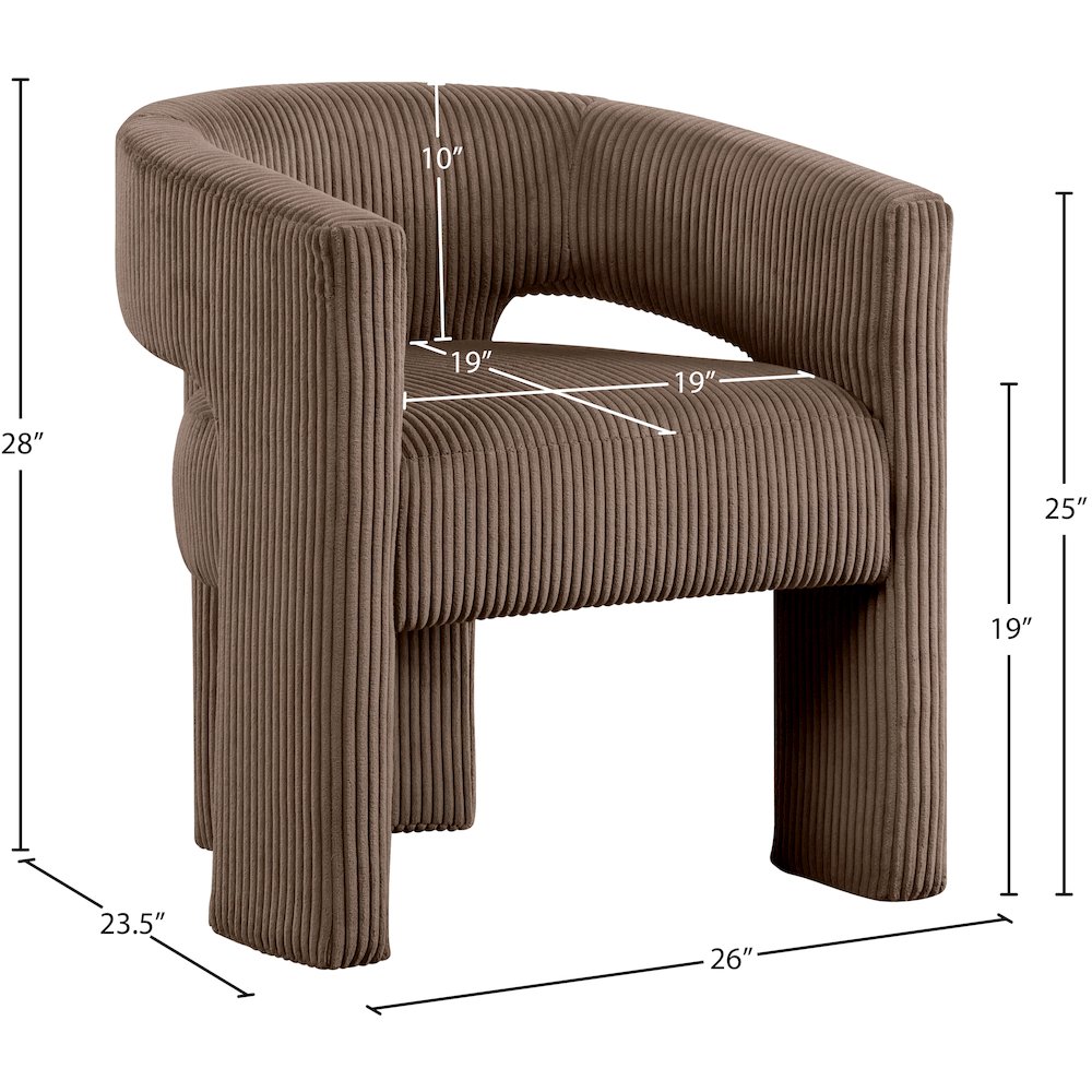 Riz Brown Corduroy Fabric Accent/Dining Chair