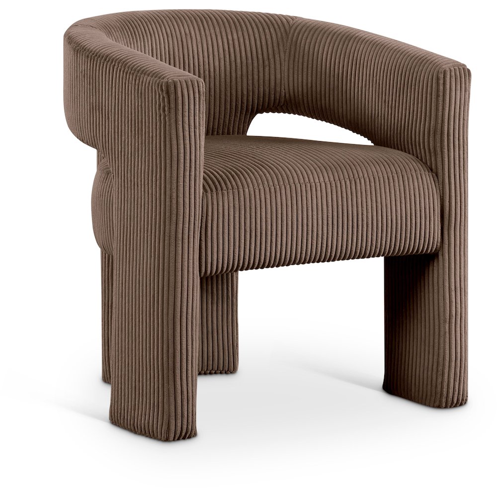 Riz Brown Corduroy Fabric Accent/Dining Chair