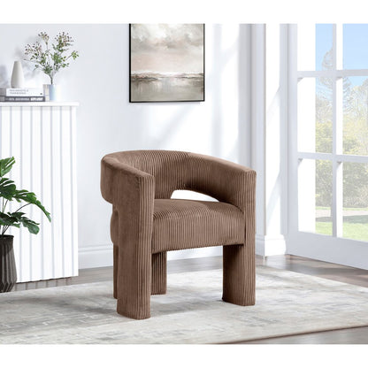 Riz Brown Corduroy Fabric Accent/Dining Chair