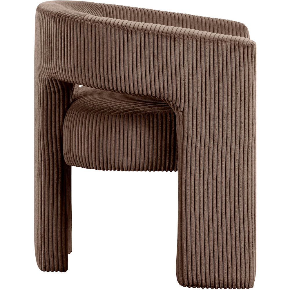 Riz Brown Corduroy Fabric Accent/Dining Chair