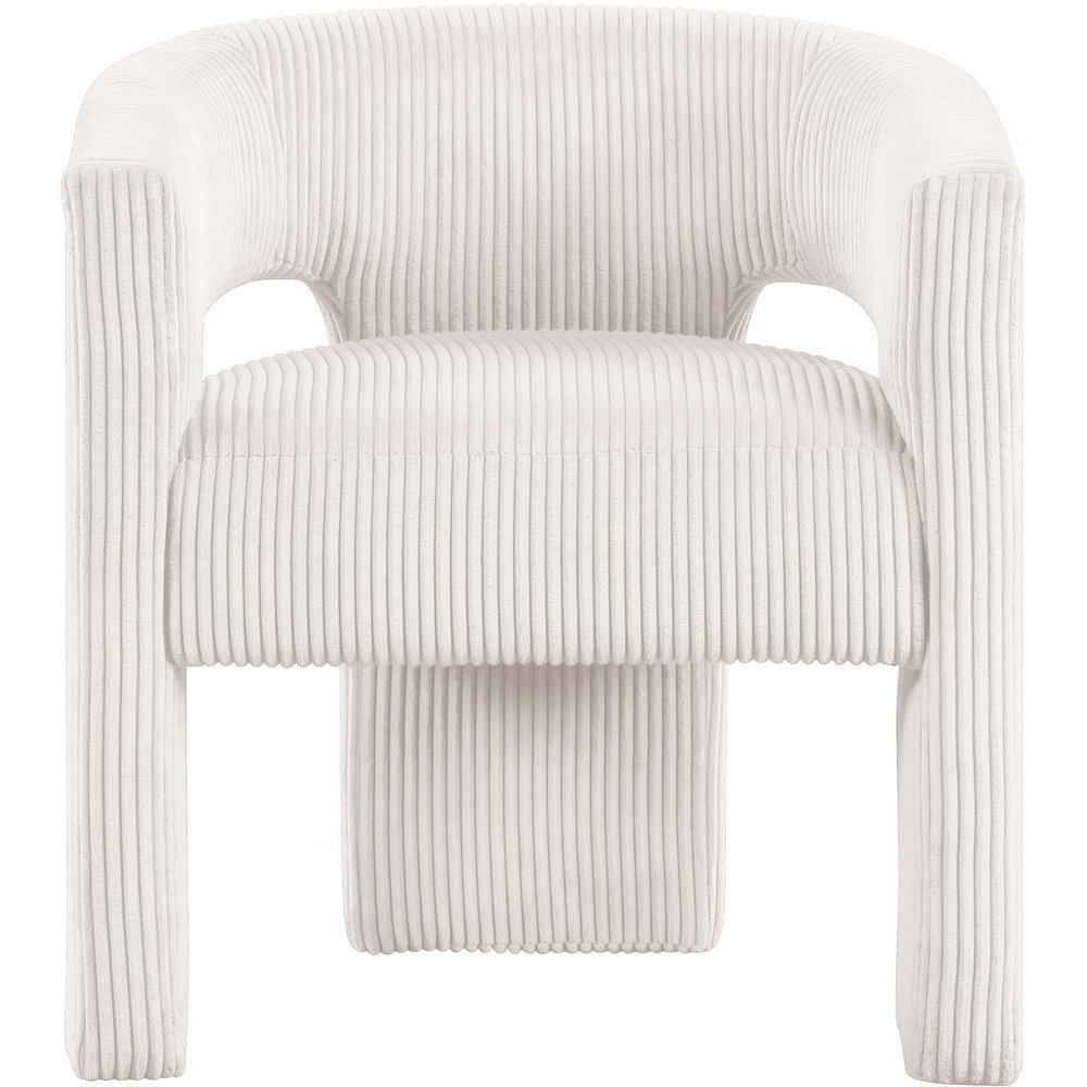 Riz Cream Corduroy Fabric Accent/Dining Chair