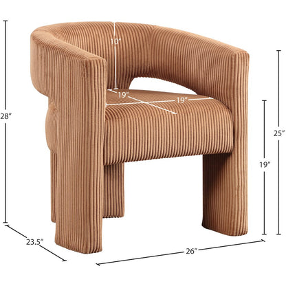 Riz Saddle Corduroy Fabric Accent/Dining Chair