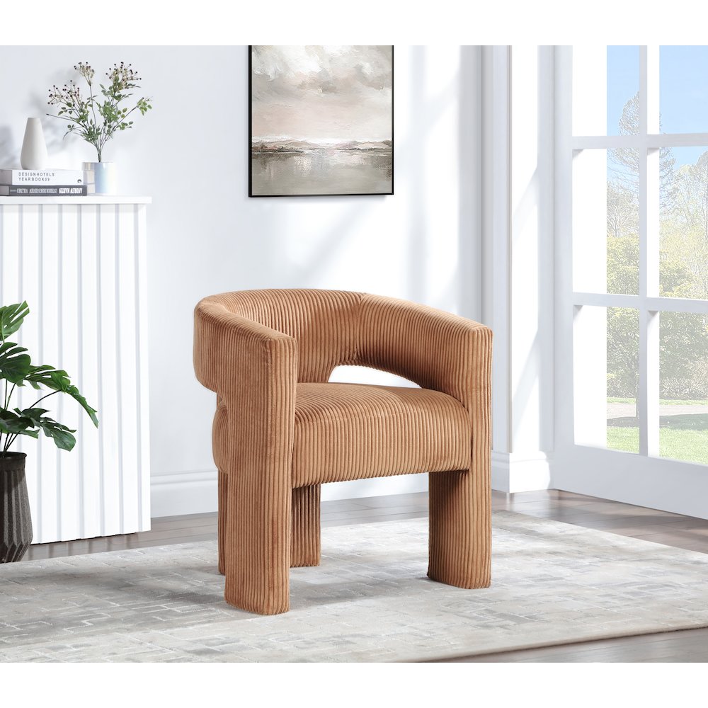 Riz Saddle Corduroy Fabric Accent/Dining Chair