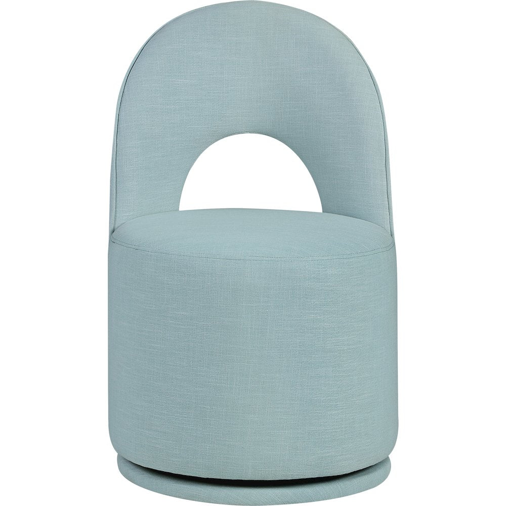 Light Blue Linen Textured Performance Fabric Upholstered Dining Chair, Set of 2