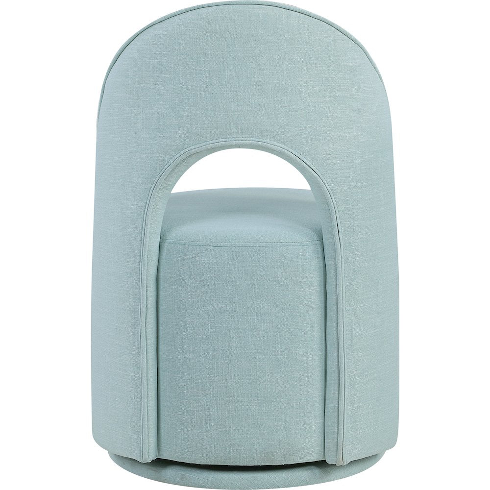 Light Blue Linen Textured Performance Fabric Upholstered Dining Chair, Set of 2