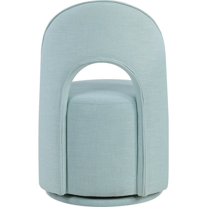 Light Blue Linen Textured Performance Fabric Upholstered Dining Chair, Set of 2