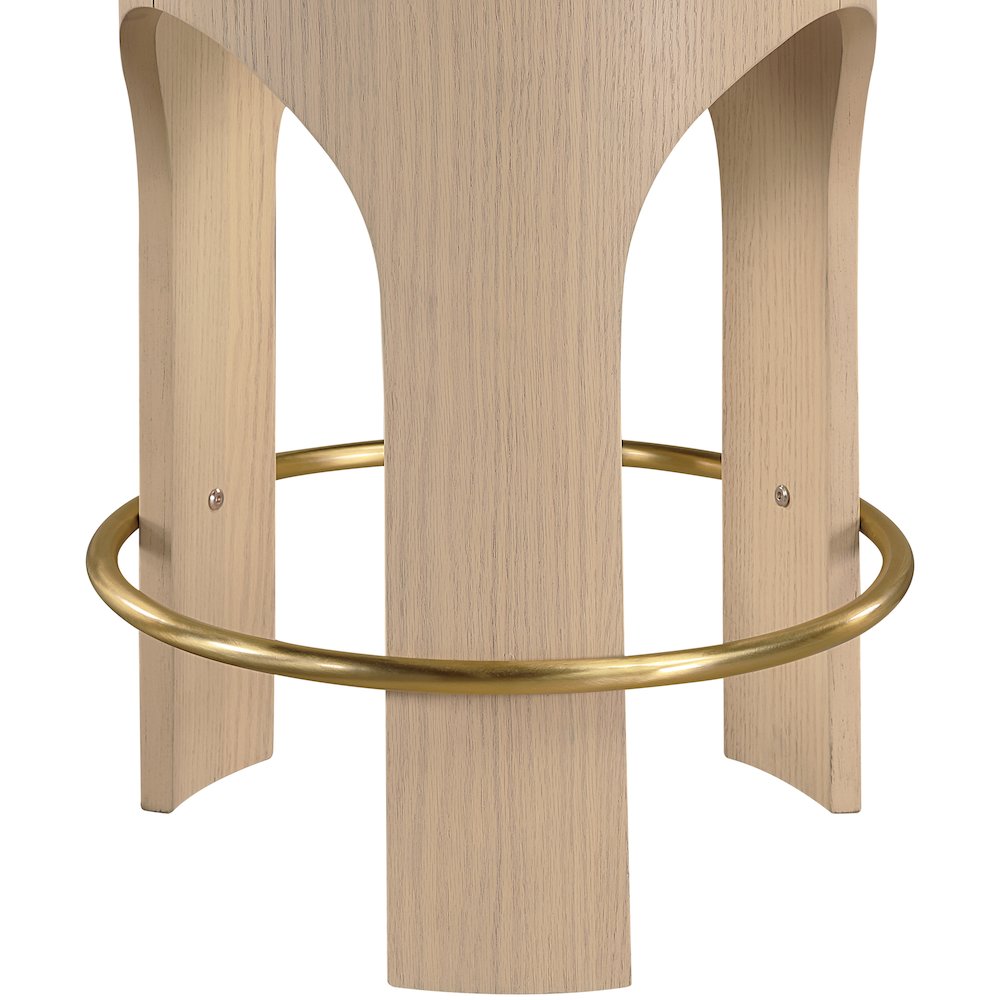 Bocceli Cognac Velvet Upholstered Counter Stool