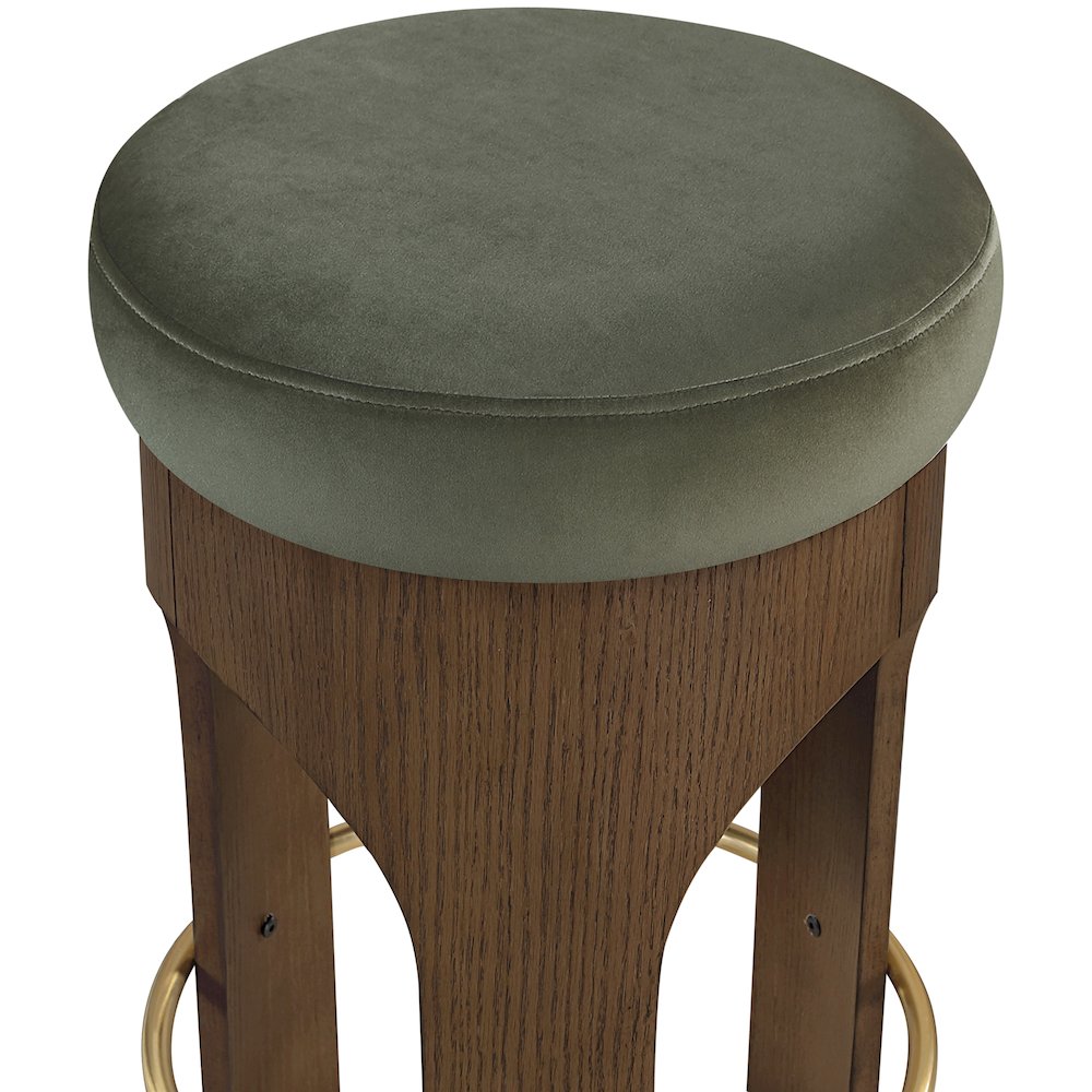 Bocceli Green Velvet Upholstered Counter Stool