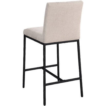Reeves Beige Chenille Fabric Upholstered Counter Stool, Set of 2