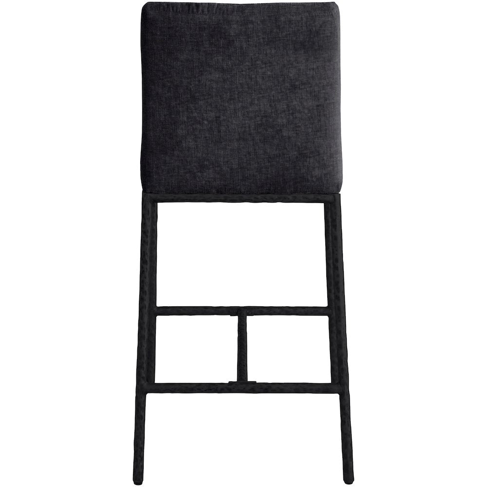 Reeves Black Chenille Fabric Upholstered Counter Stool, Set of 2