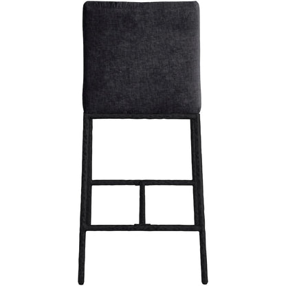Reeves Black Chenille Fabric Upholstered Counter Stool, Set of 2