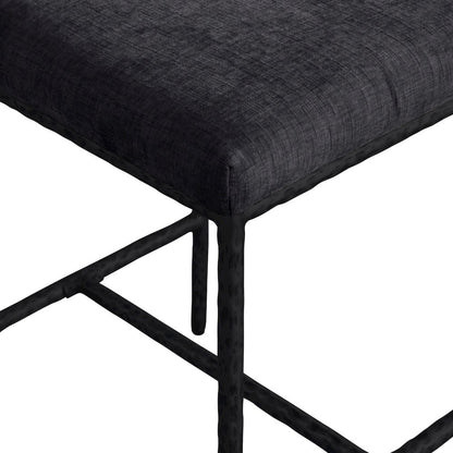Reeves Black Chenille Fabric Upholstered Counter Stool, Set of 2