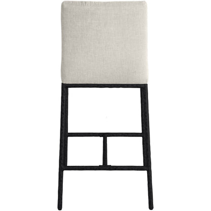 Reeves Cream Chenille Fabric Upholstered Counter Stool, Set of 2
