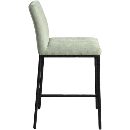 Reeves Mint Chenille Fabric Upholstered Counter Stool, Set of 2
