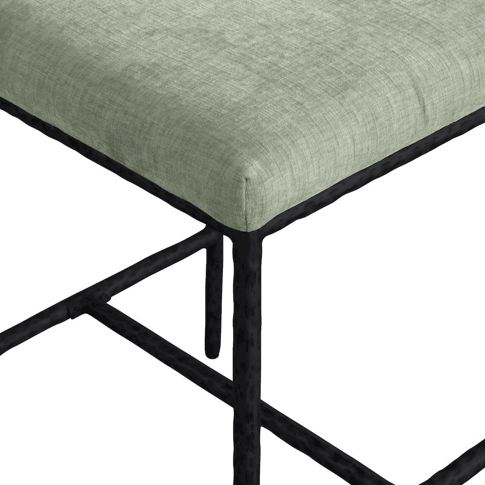 Reeves Mint Chenille Fabric Upholstered Counter Stool, Set of 2