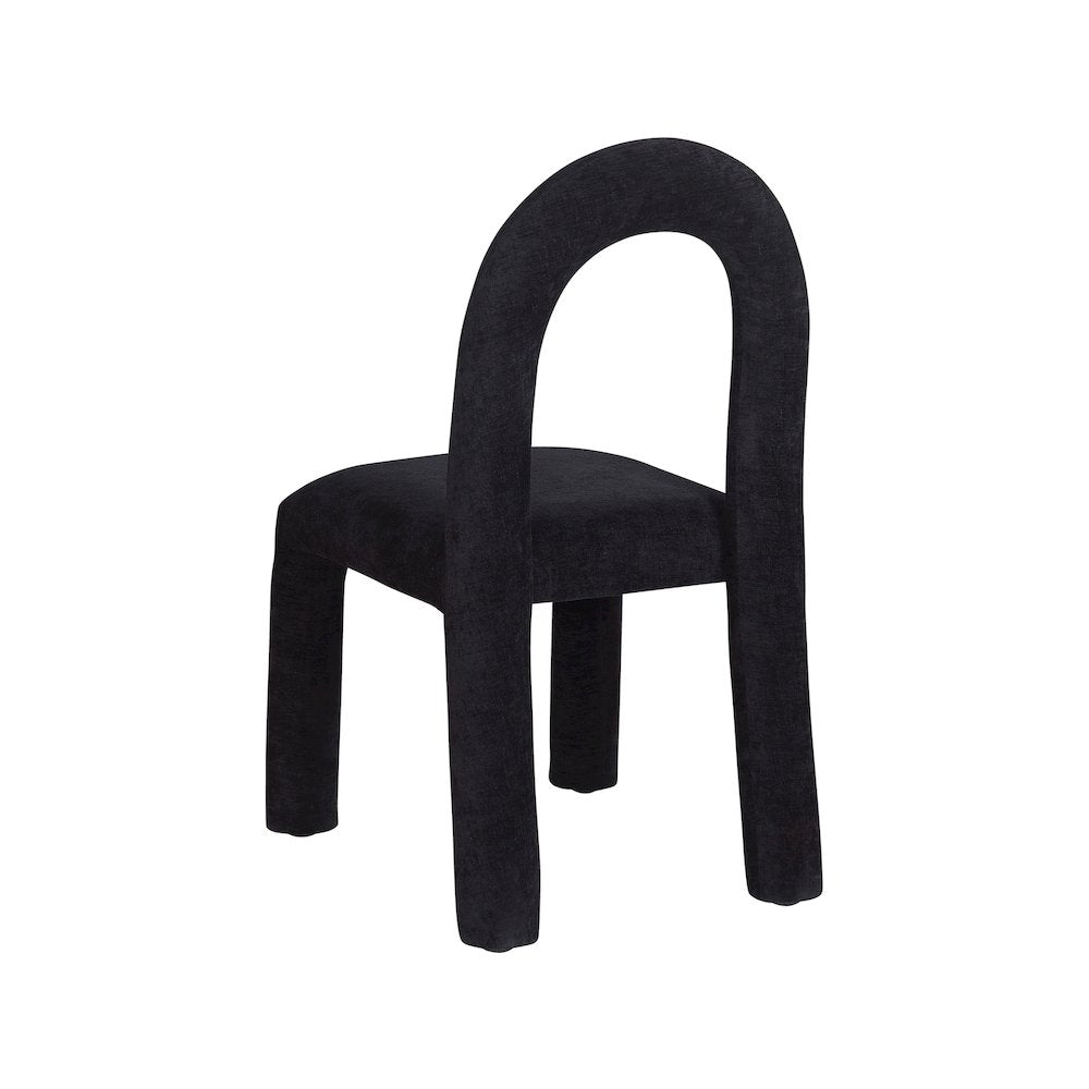 Amari Black Chenille Fabric Dining Chair, Set of 2