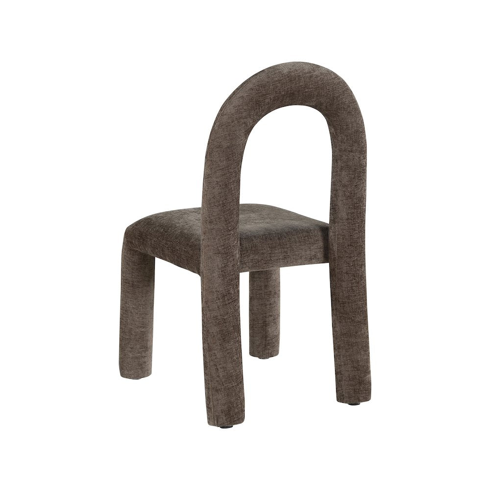 Amari Brown Chenille Fabric Dining Chair, Set of 2