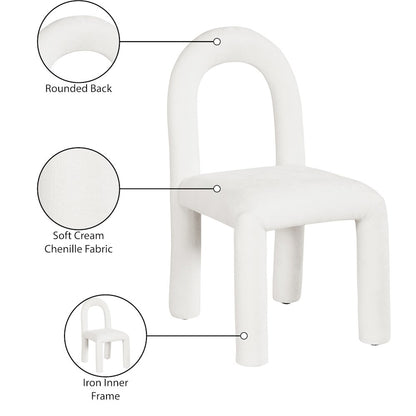 Amari Cream Chenille Fabric Dining Chair, Set of 2