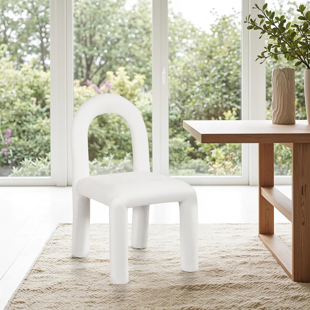 Amari Cream Chenille Fabric Dining Chair, Set of 2