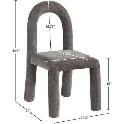 Amari Grey Chenille Fabric Dining Chair, Set of 2