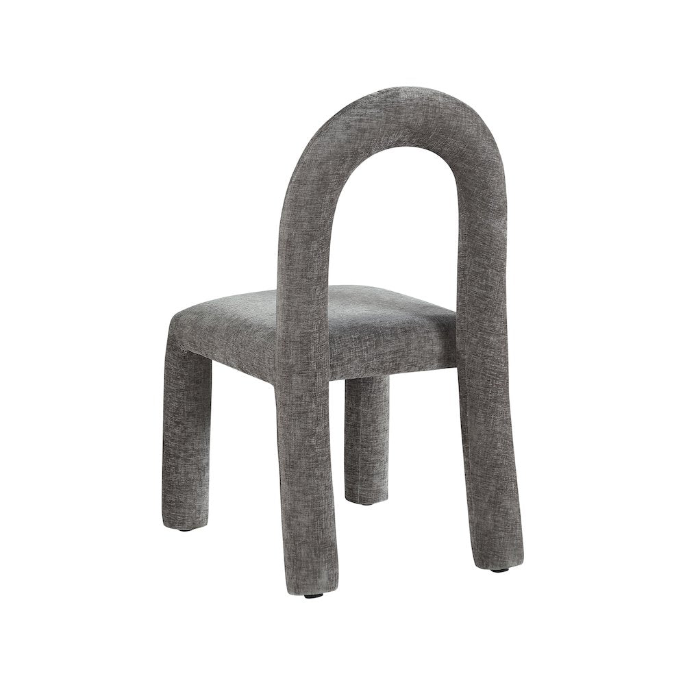 Amari Grey Chenille Fabric Dining Chair, Set of 2