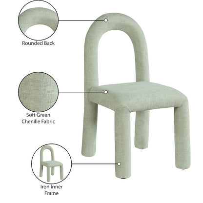 Amari Mint Chenille Fabric Dining Chair, Set of 2