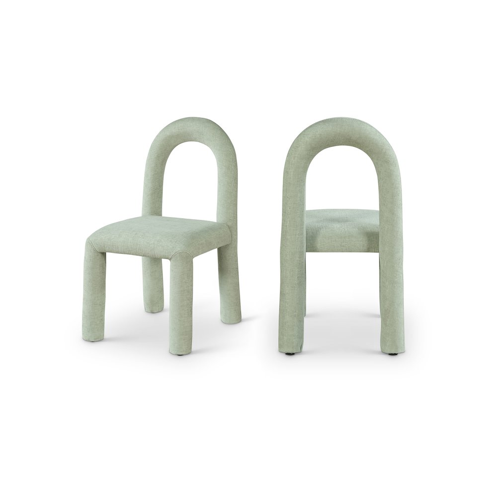 Amari Mint Chenille Fabric Dining Chair, Set of 2
