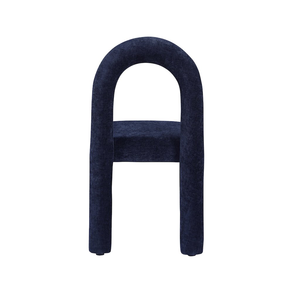 Amari Navy Chenille Fabric Dining Chair, Set of 2