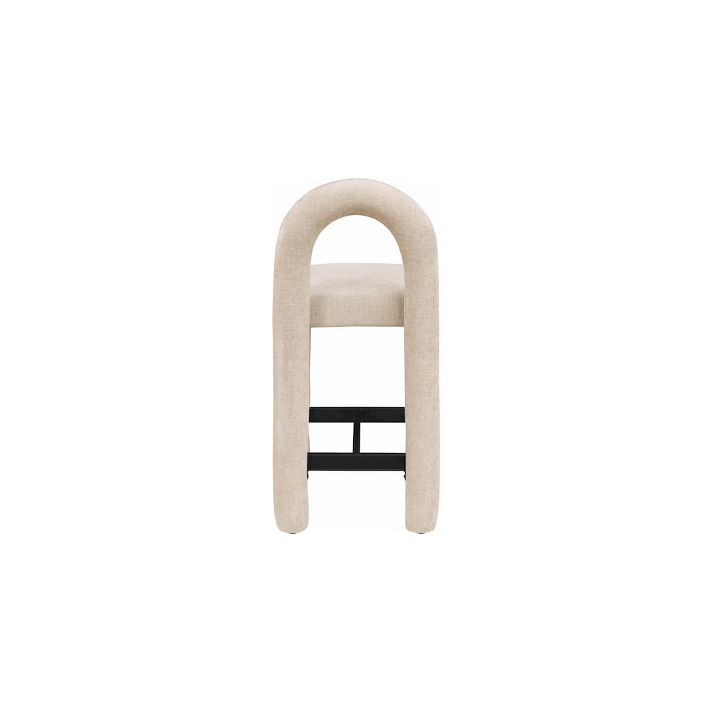 Amari Beige Chenille Fabric Stool
