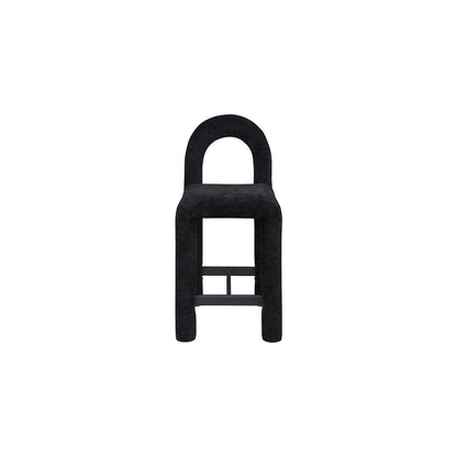 Amari Black Chenille Fabric Stool