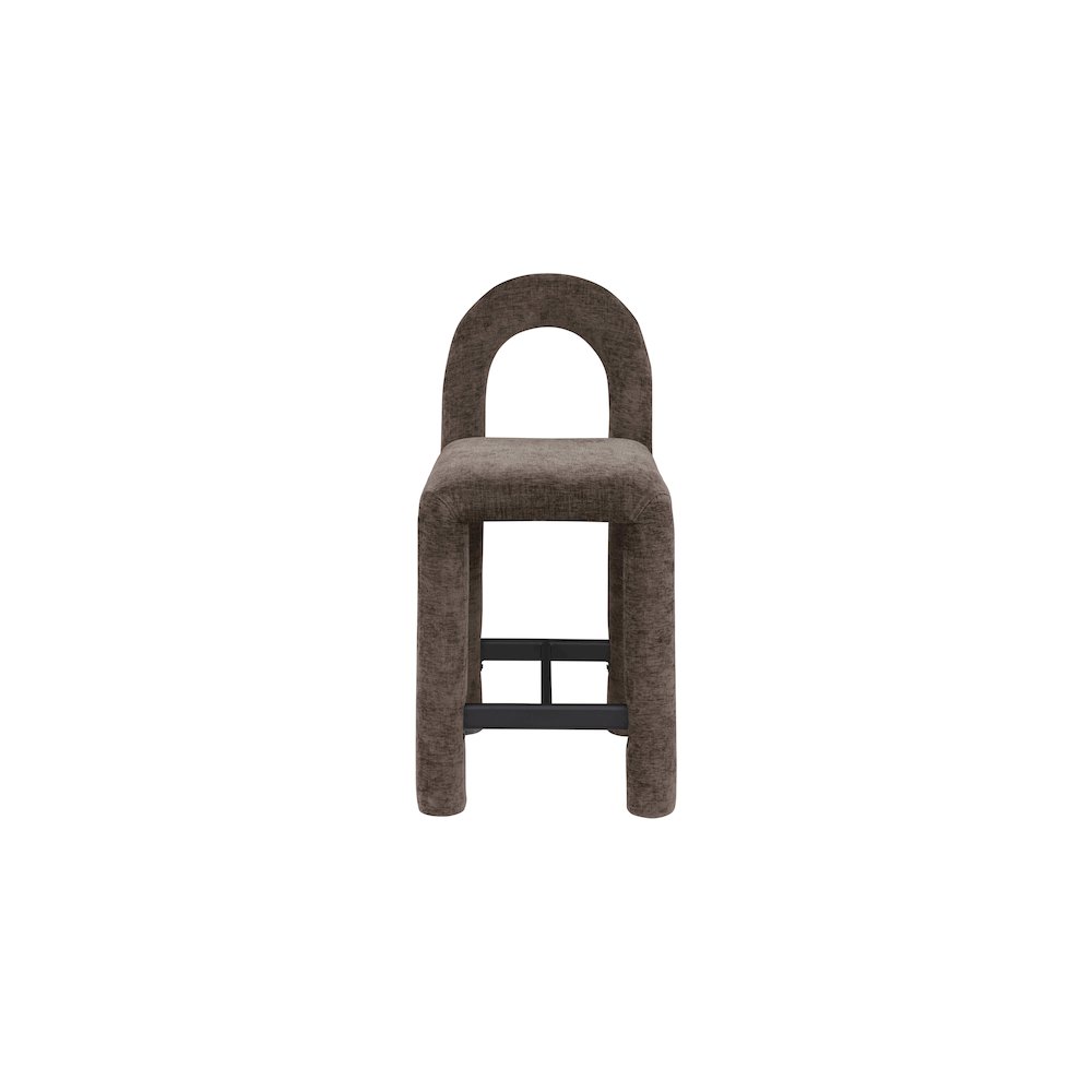 Amari Brown Chenille Fabric Stool