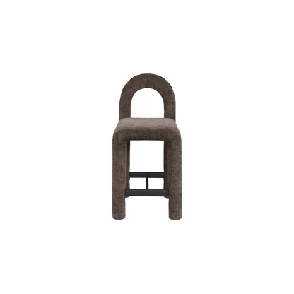 Amari Brown Chenille Fabric Stool