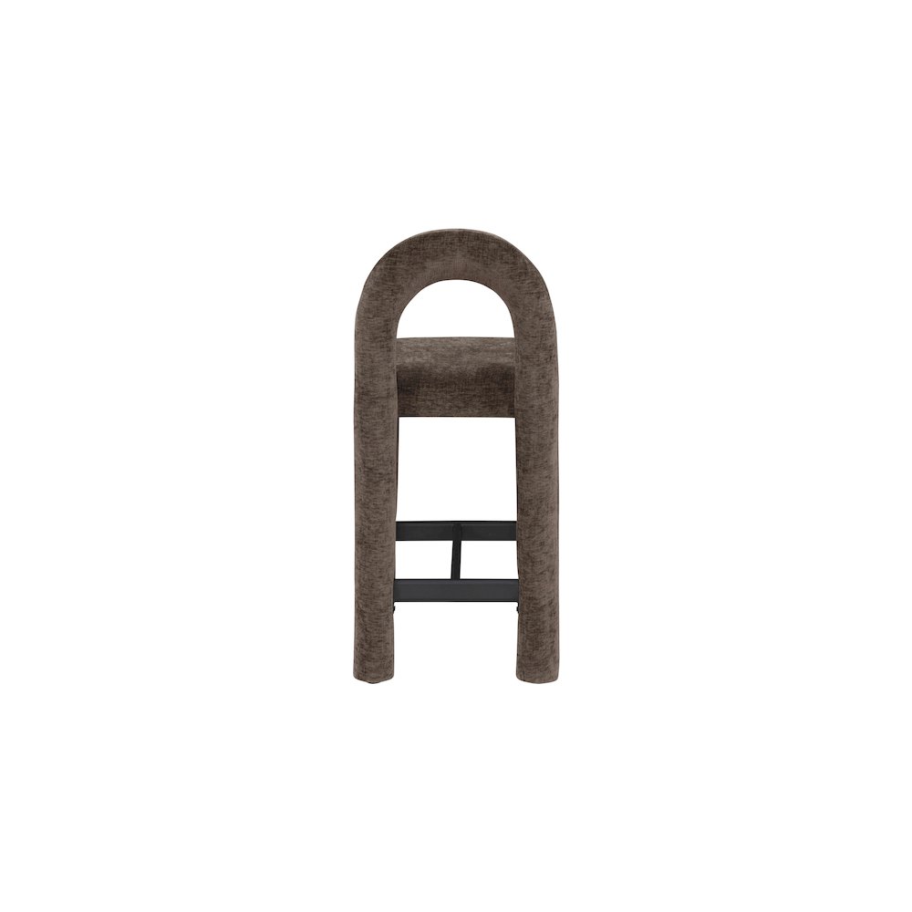 Amari Brown Chenille Fabric Stool