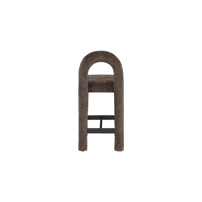 Amari Brown Chenille Fabric Stool