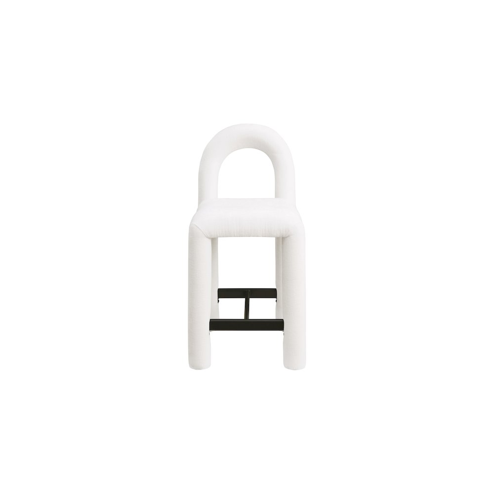 Amari Cream Chenille Fabric Stool
