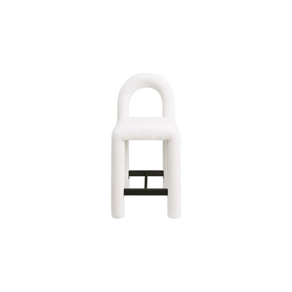 Amari Cream Chenille Fabric Stool