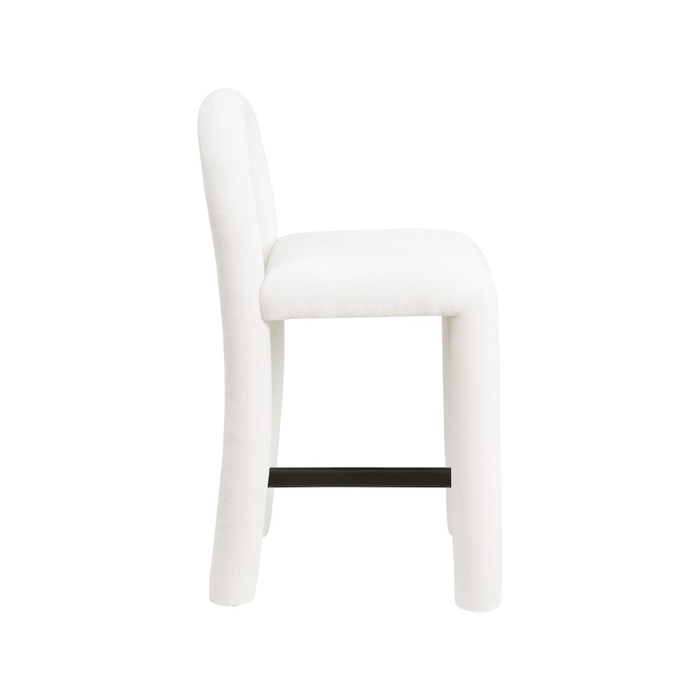 Amari Cream Chenille Fabric Stool