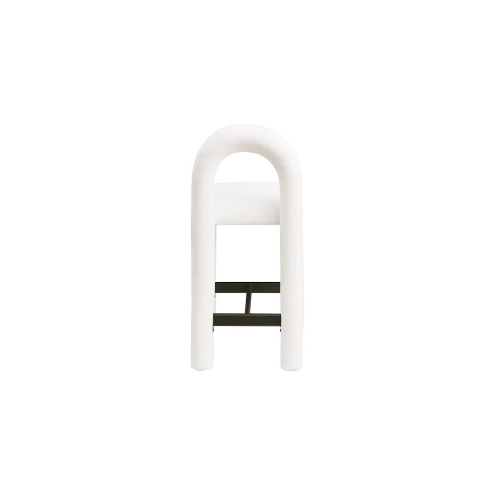 Amari Cream Chenille Fabric Stool