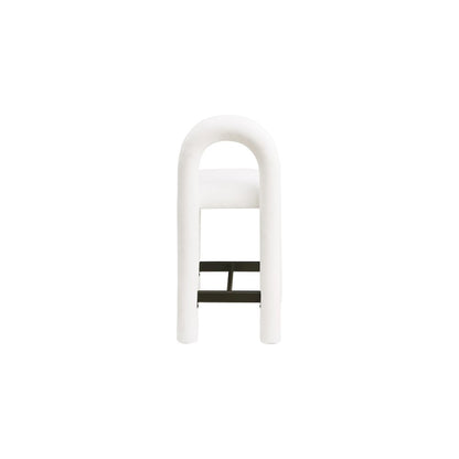 Amari Cream Chenille Fabric Stool