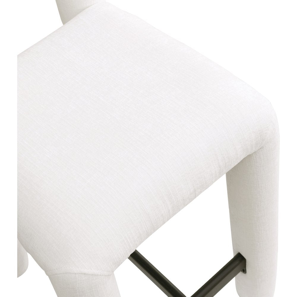 Amari Cream Chenille Fabric Stool