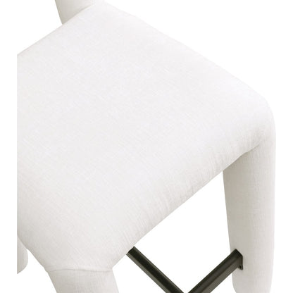 Amari Cream Chenille Fabric Stool